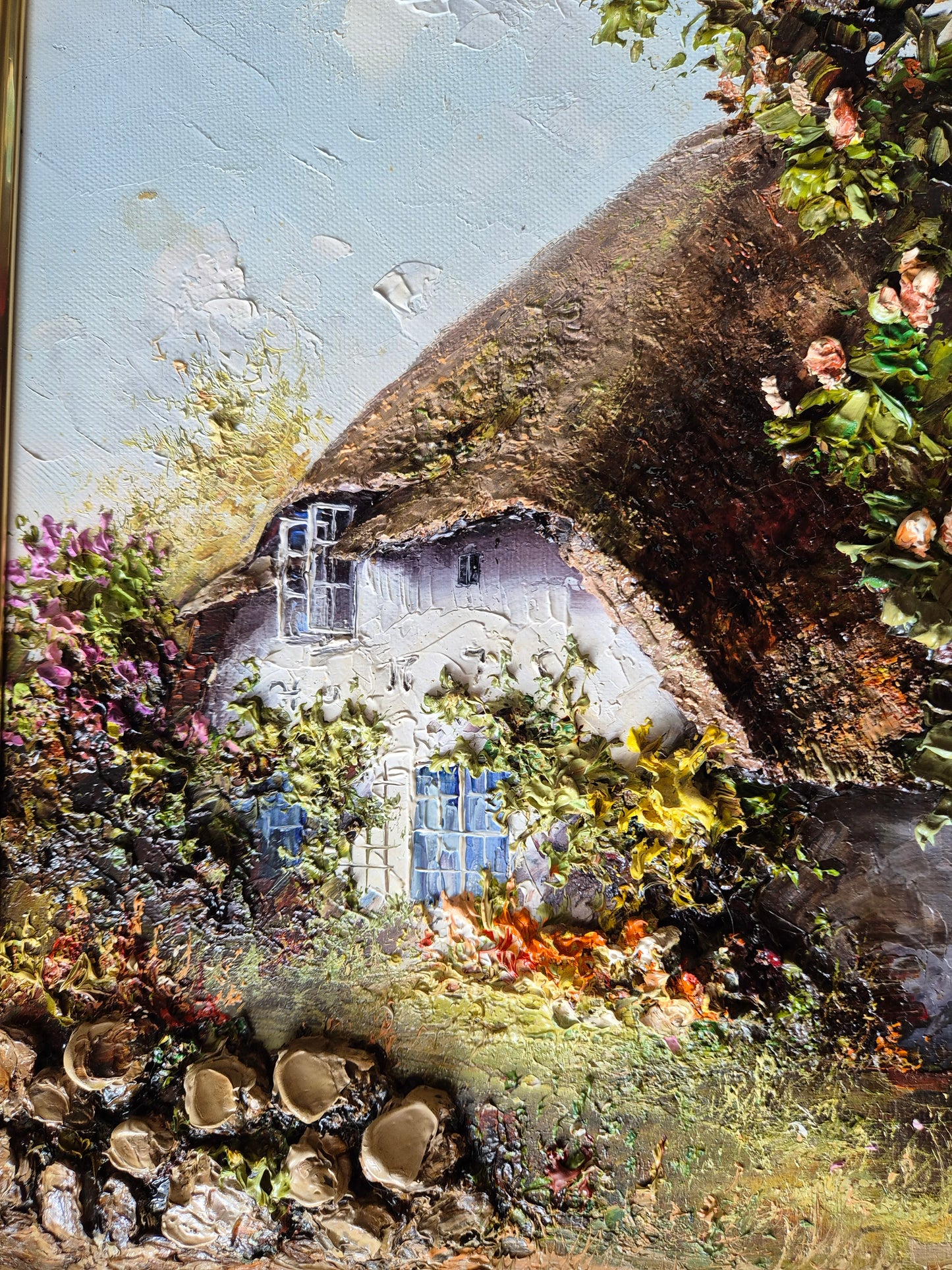 Ölgemälde Sylter Reetdachhaus Kurt Kluge (XX) Handsigniert Datiert 45x39cm