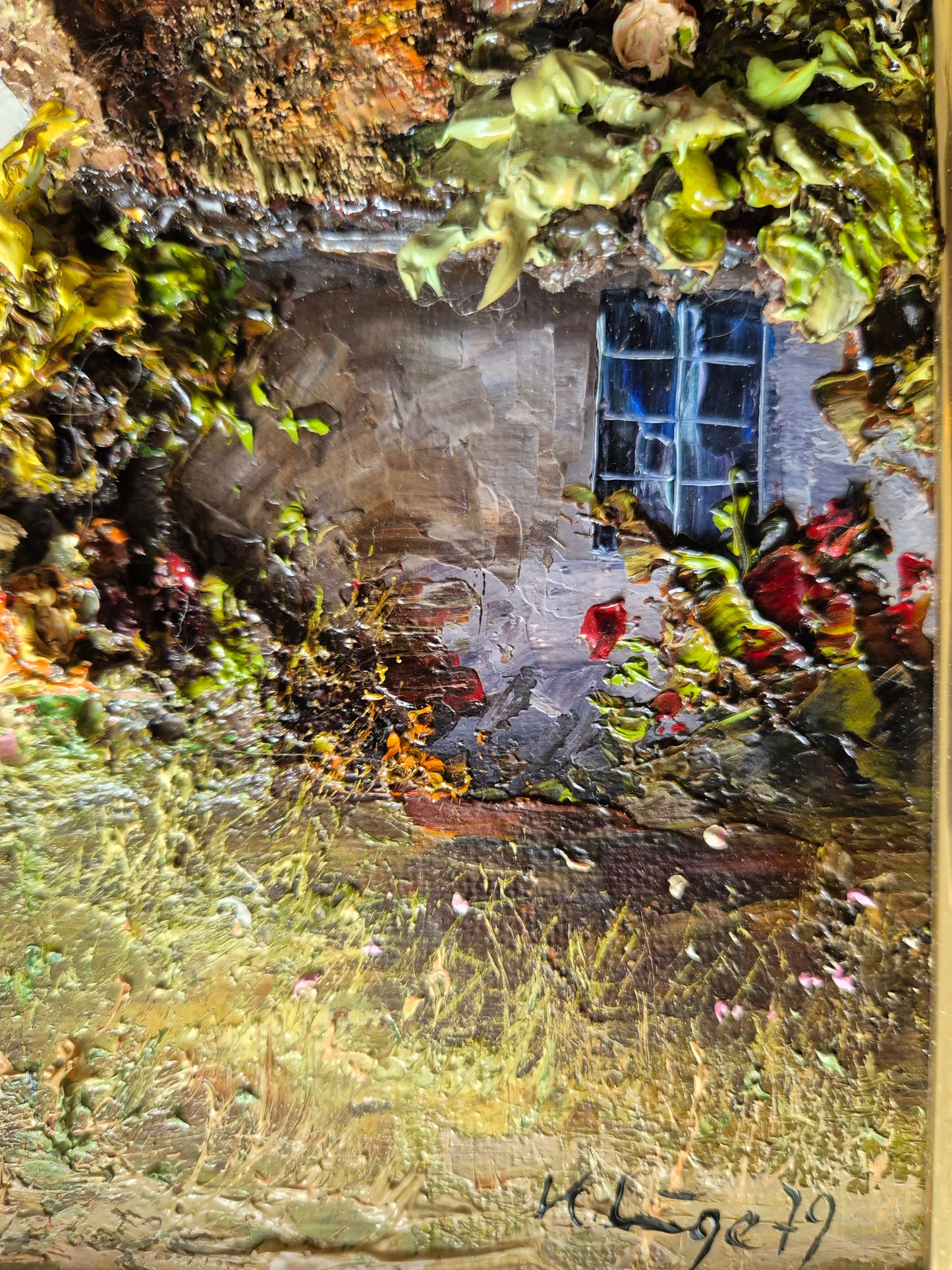 Ölgemälde Sylter Reetdachhaus Kurt Kluge (XX) Handsigniert Datiert 45x39cm