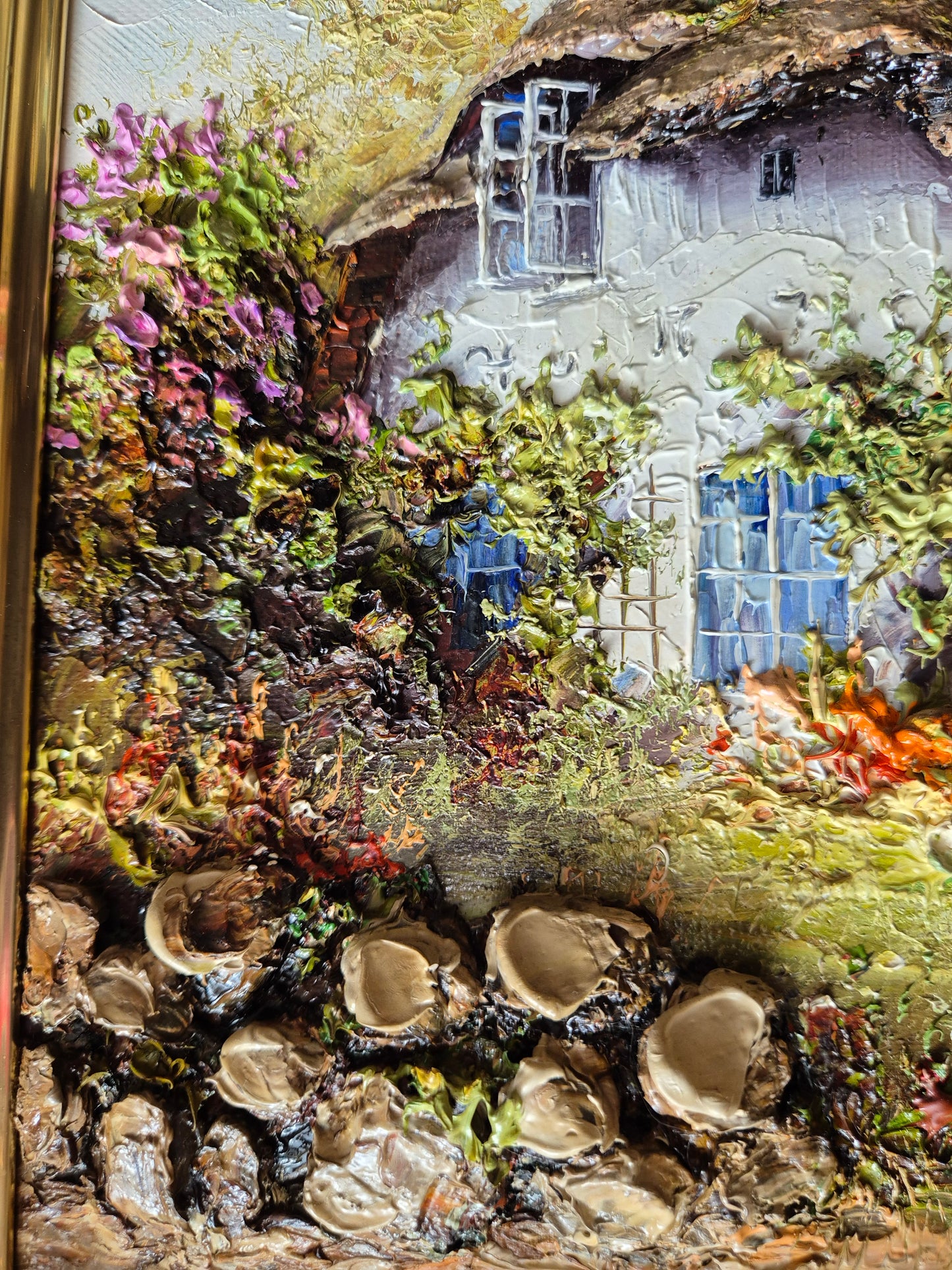 Ölgemälde Sylter Reetdachhaus Kurt Kluge (XX) Handsigniert Datiert 45x39cm