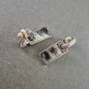 Vintage Ohrclips mit Fell-Einsatz – Elegantes Retro Design