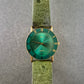 MC Damen Uhr – Quarzwerk mit grünem Lederarmband