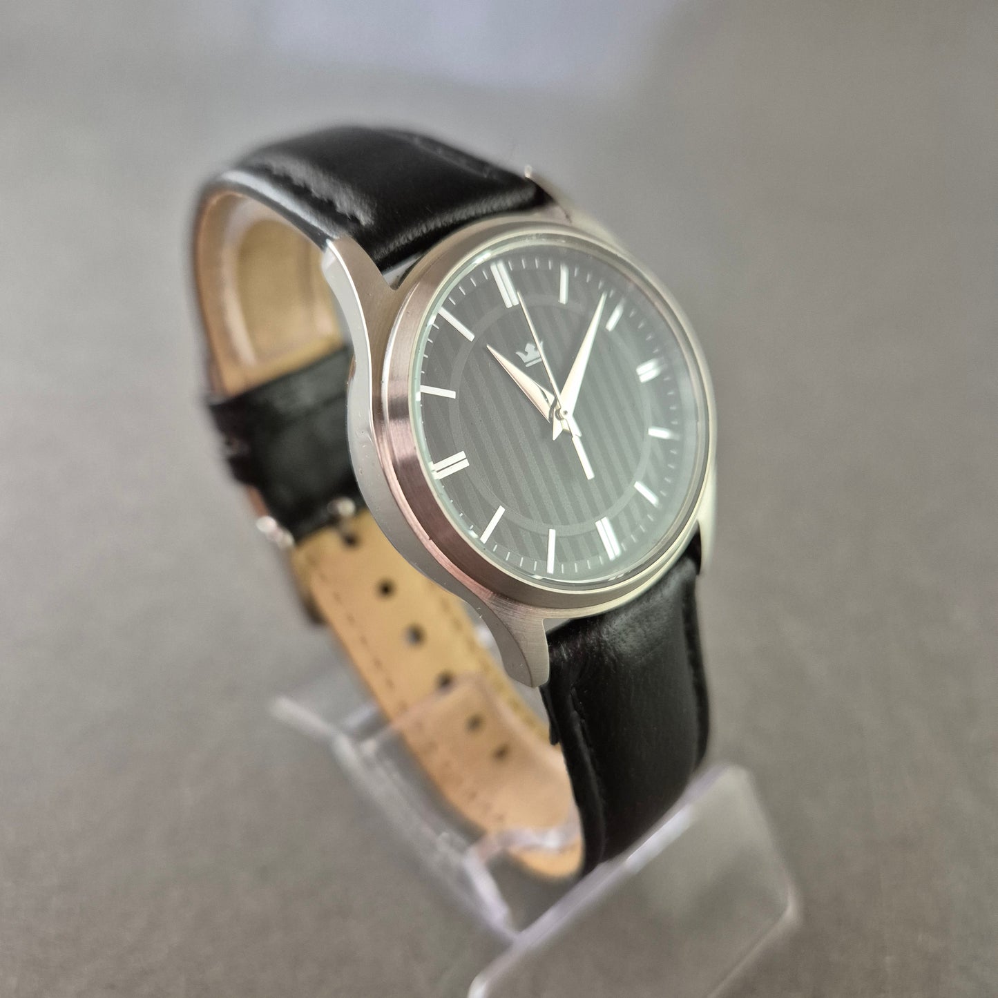 Sempre Herren Uhr – Schwarzes Zifferblatt mit Lederarmband