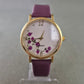Elegante Damen Uhr – Florales Design mit violettem Armband