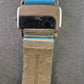 MC Damen Uhr – Rechteckiges Design mit blauem Lederarmband