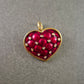 Herz Brosche/Anhänger – Rotes Emaille-Design mit Schmucksteinen