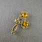 Vintage Blumen Brosche – Goldfarben mit gelben Schmucksteinen