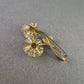 Vintage Blumen Brosche – Goldfarben mit gelben Schmucksteinen