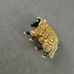 Tiermotiv Brosche – Vergoldetes Schaf mit Emaille und Strass