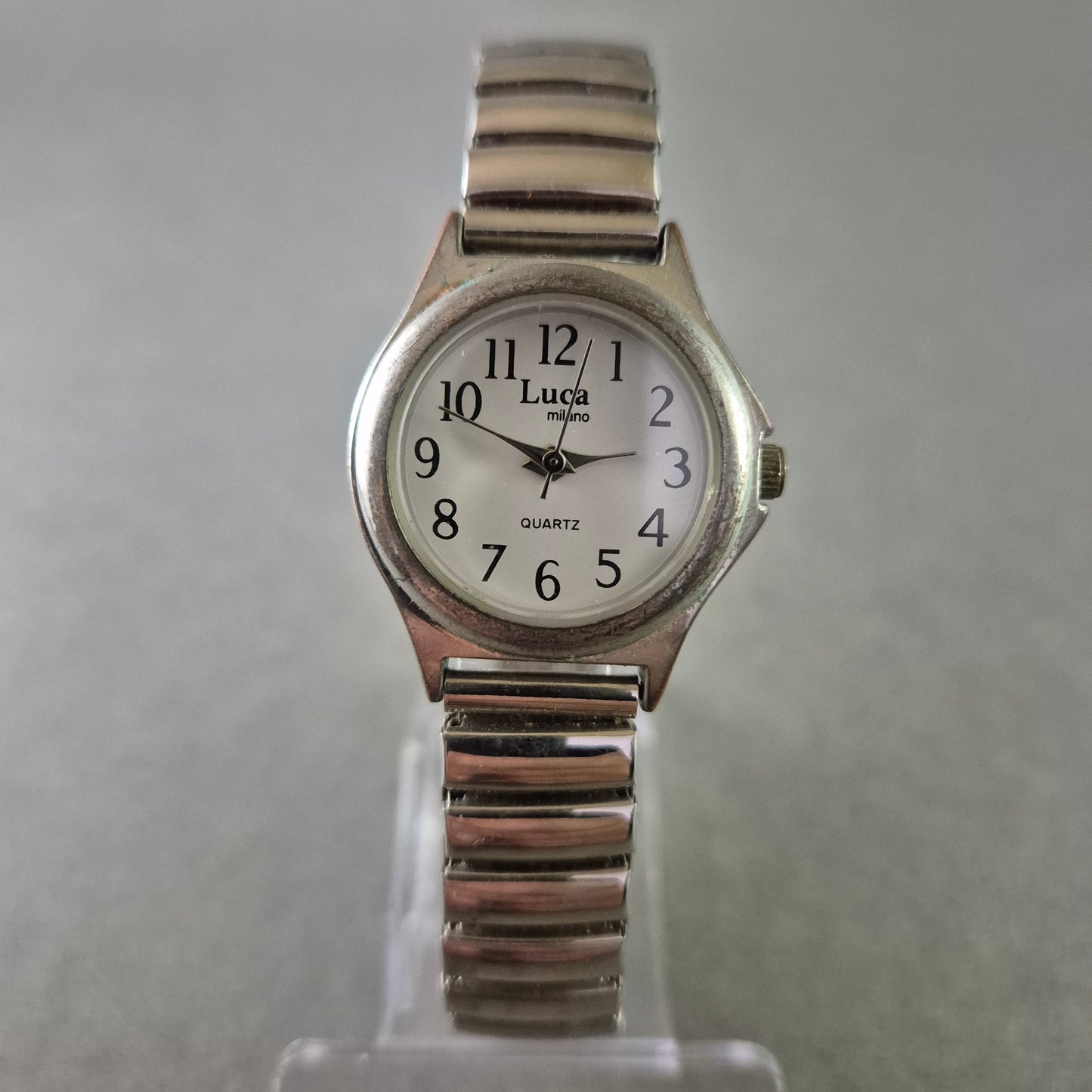 Luca Milano Damen Uhr – Edelstahl Quarzarmbanduhr mit Stretchband