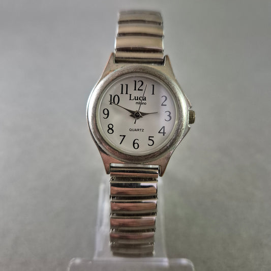 Luca Milano Damen Uhr – Edelstahl Quarzarmbanduhr mit Stretchband