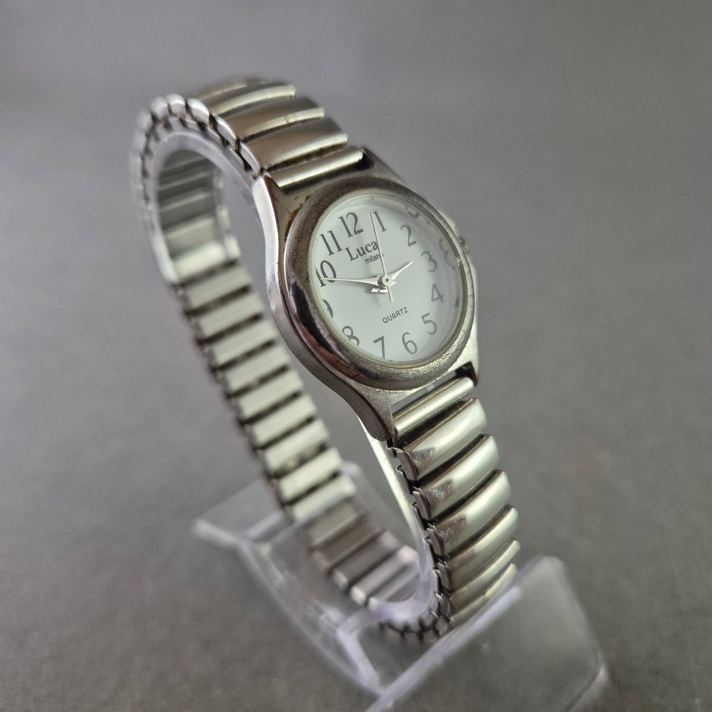 Luca Milano Damen Uhr – Edelstahl Quarzarmbanduhr mit Stretchband