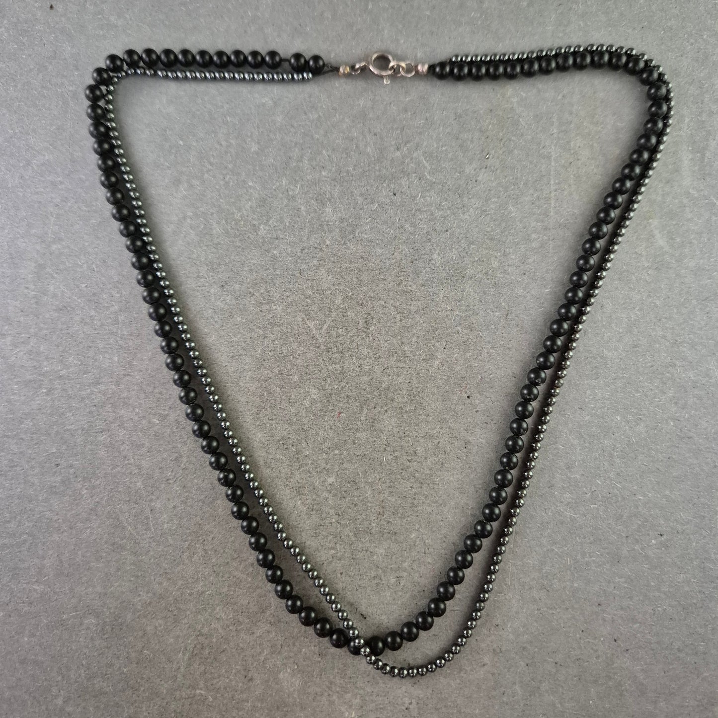 Doppelstrang Kette in Schwarz und Silberoptik – Eleganter Look