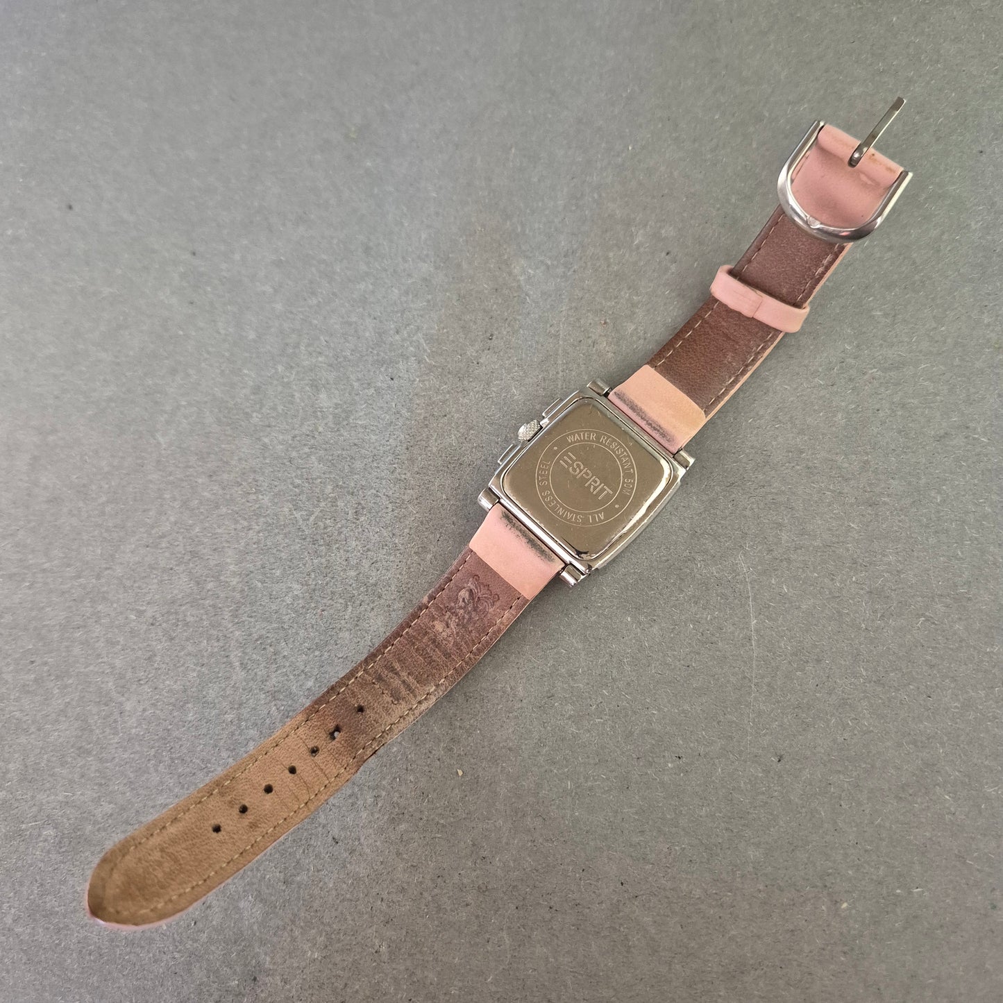 Esprit Damen Uhr mit rosa Lederarmband – Chronograph im modernen Look