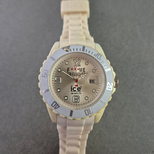 Ice-Watch Damen Uhr „F*** Me I’m Famous“ – Weiß mit Datumsanzeige