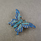 Schmetterlings Brosche mit blauen Strasssteinen – Funkelndes Vintage-Design