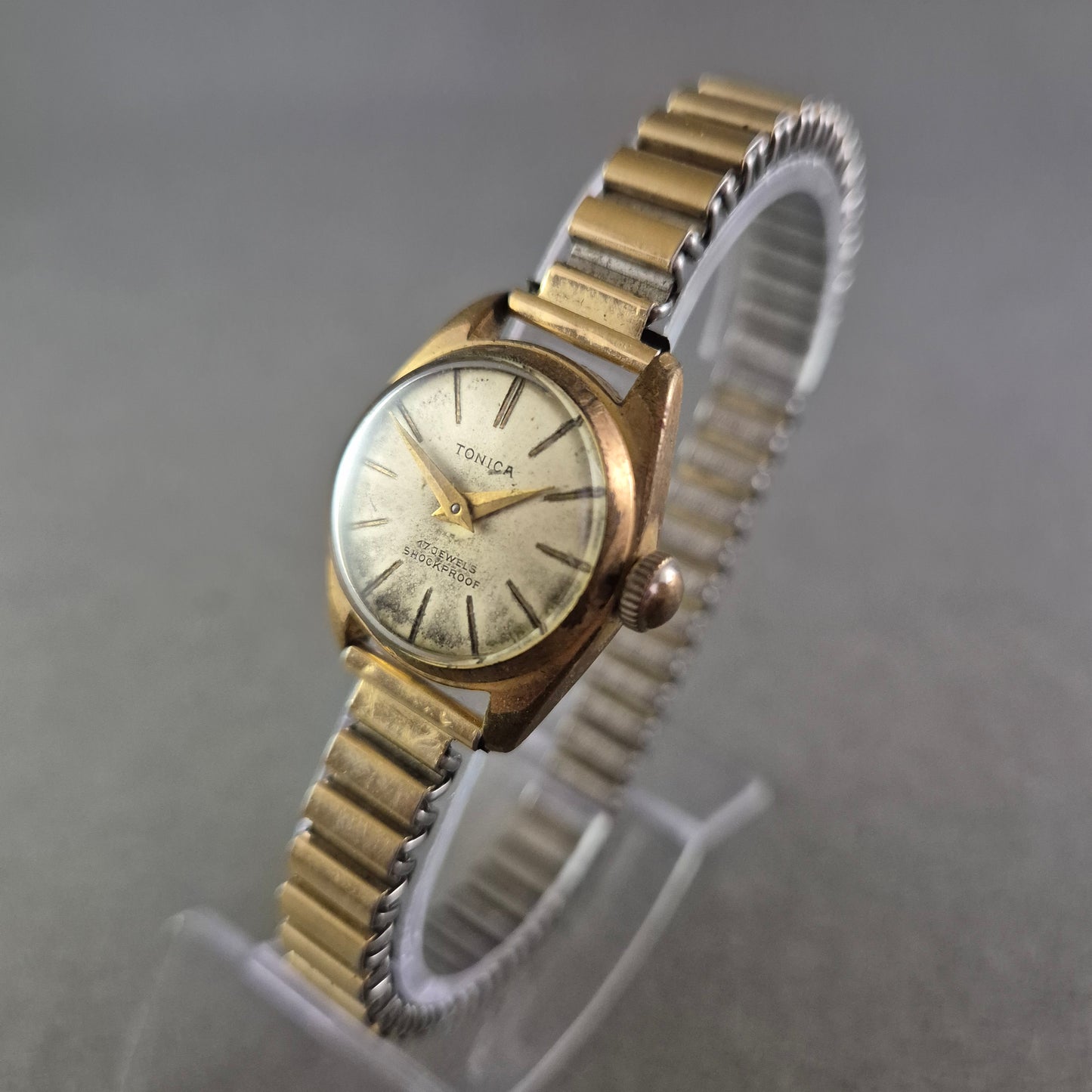 Tonica Damen Uhr Vintage – Mechanik mit 17 Jewels und Flexband