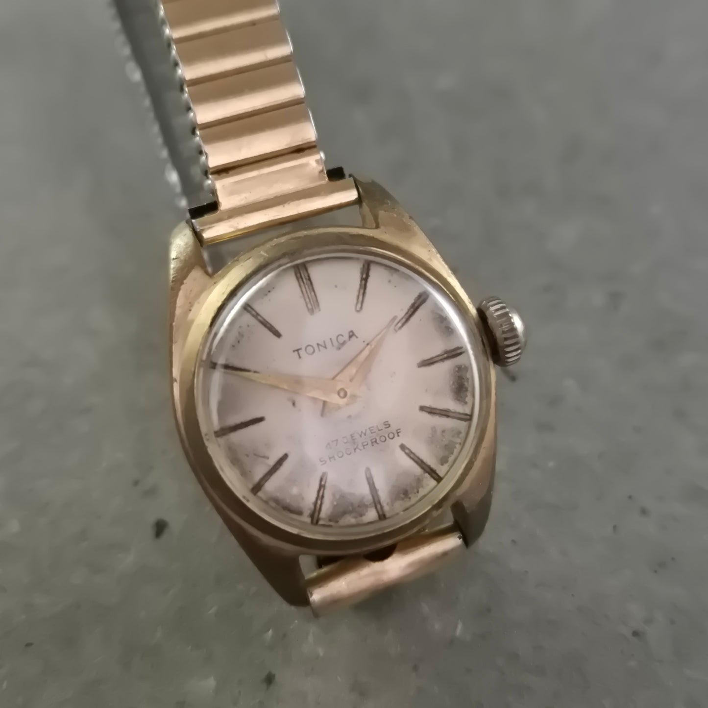 Tonica Damen Uhr Vintage – Mechanik mit 17 Jewels und Flexband