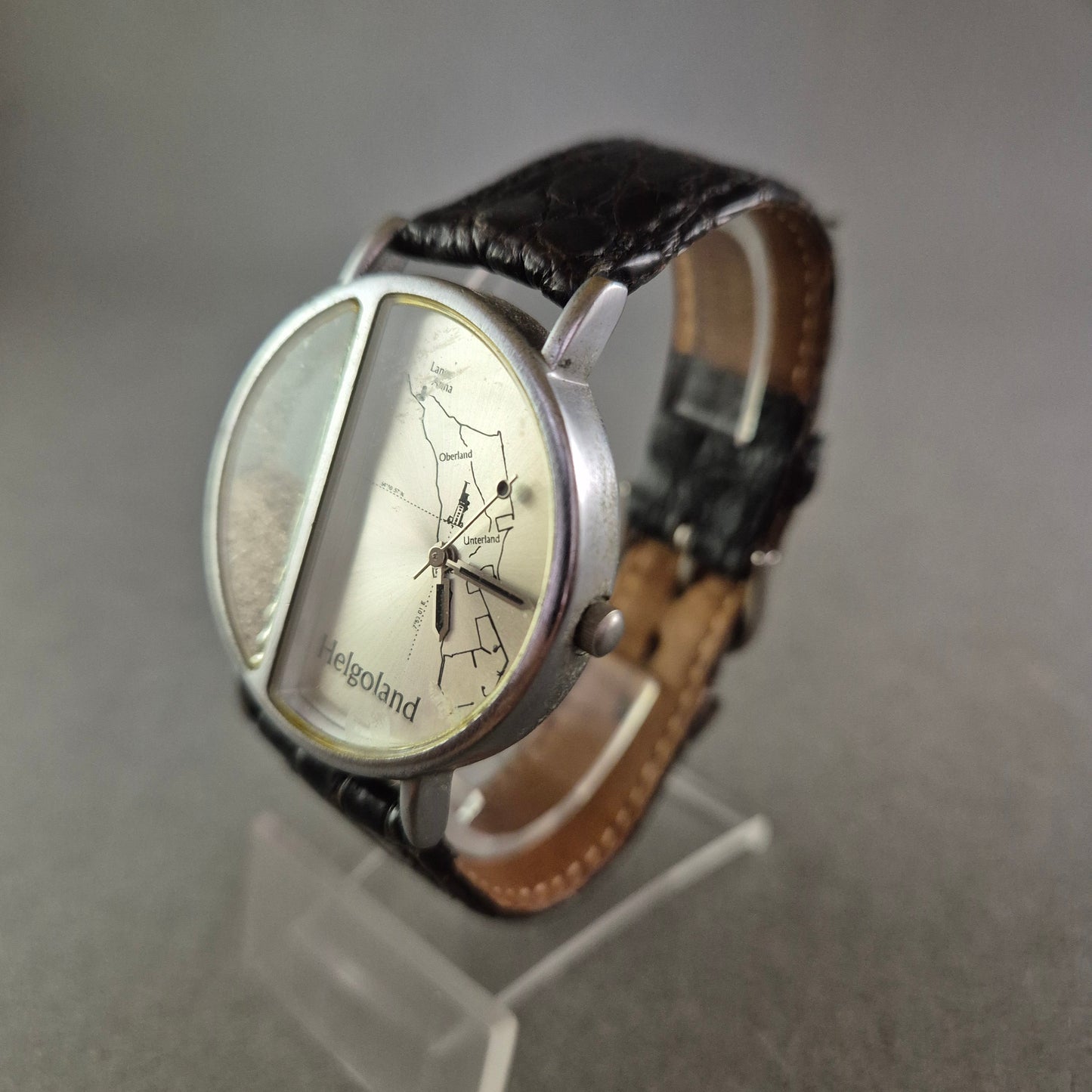 Ausgefallene Helgoland Herren Uhr – Mit echtem Sand und Inselkarte