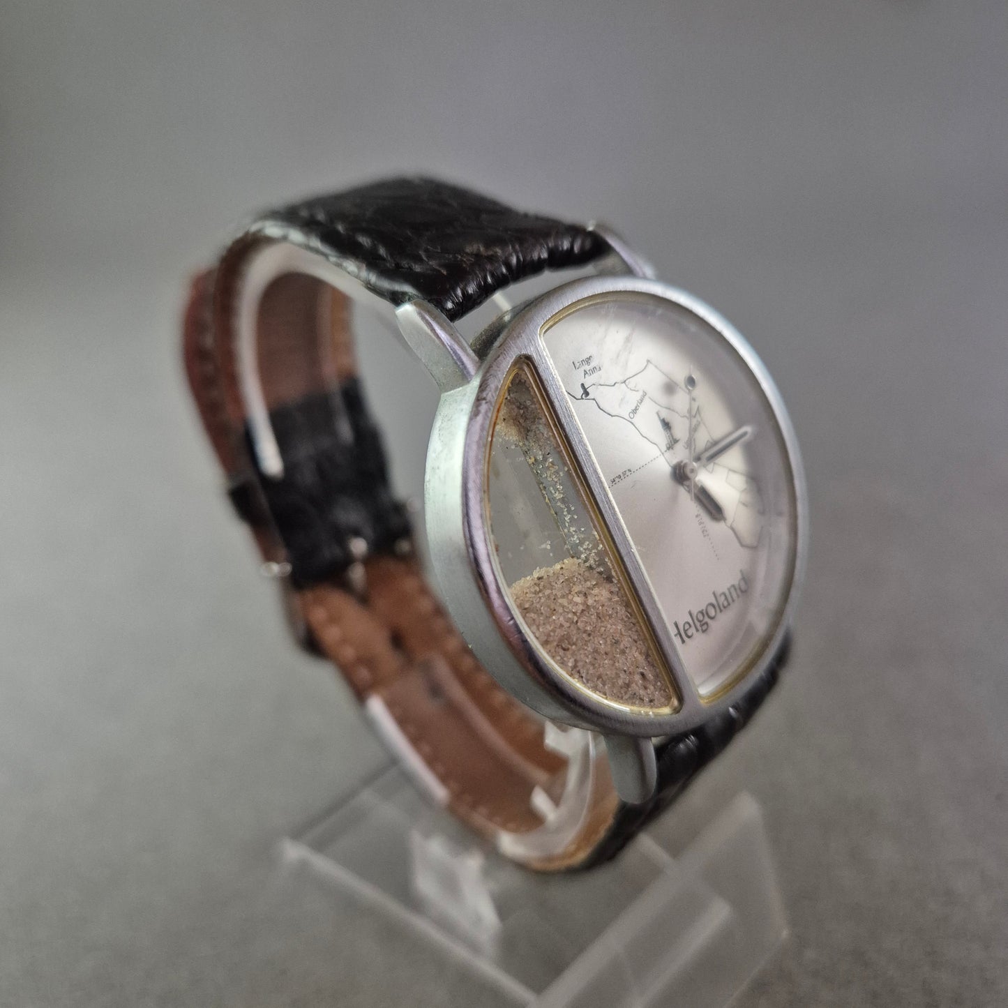 Ausgefallene Helgoland Herren Uhr – Mit echtem Sand und Inselkarte