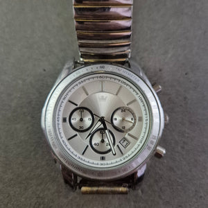 Sportliche Herren Uhr mit Chronograph & Stretcharmband – Silberoptik
