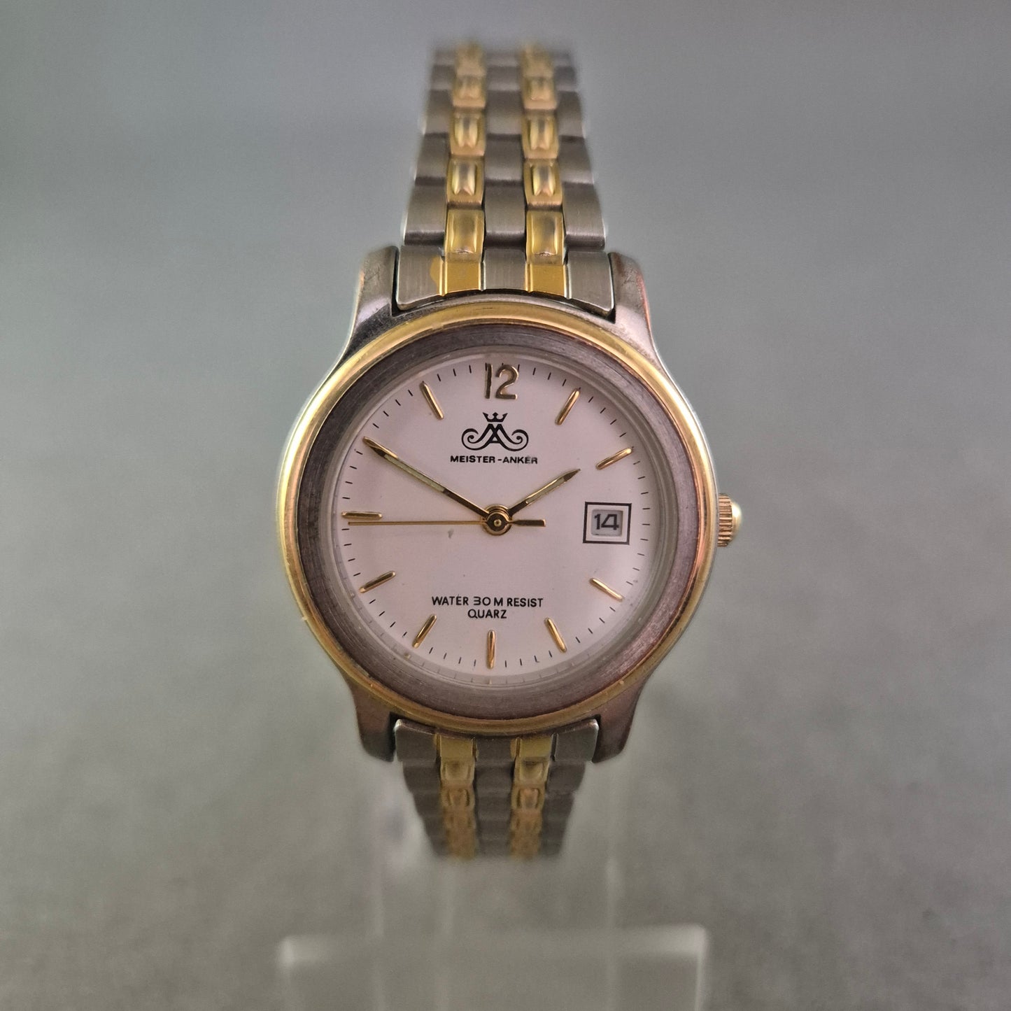 Damen Uhr Meister Anker Bicolor-Design mit Datumsanzeige