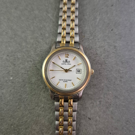 Damen Uhr Meister Anker Bicolor-Design mit Datumsanzeige