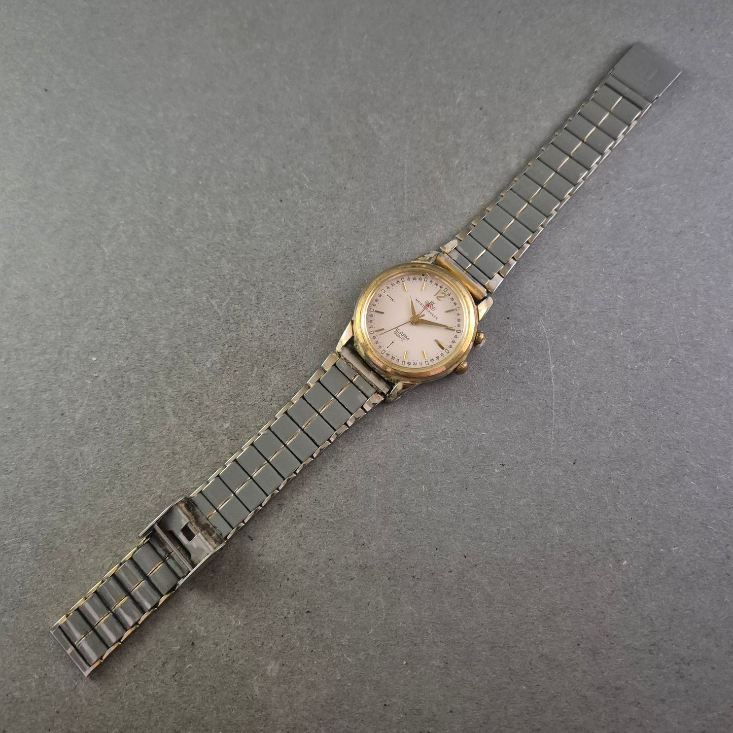 Damen Uhr Meister Anker Alarm Quartz in Bicolor-Optik