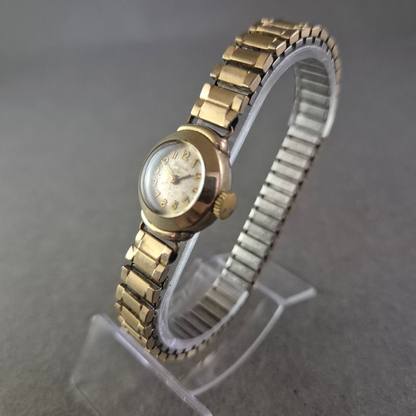 Damen Uhr Dugena Fest Vintage Gold mit Zahlenzifferblatt
