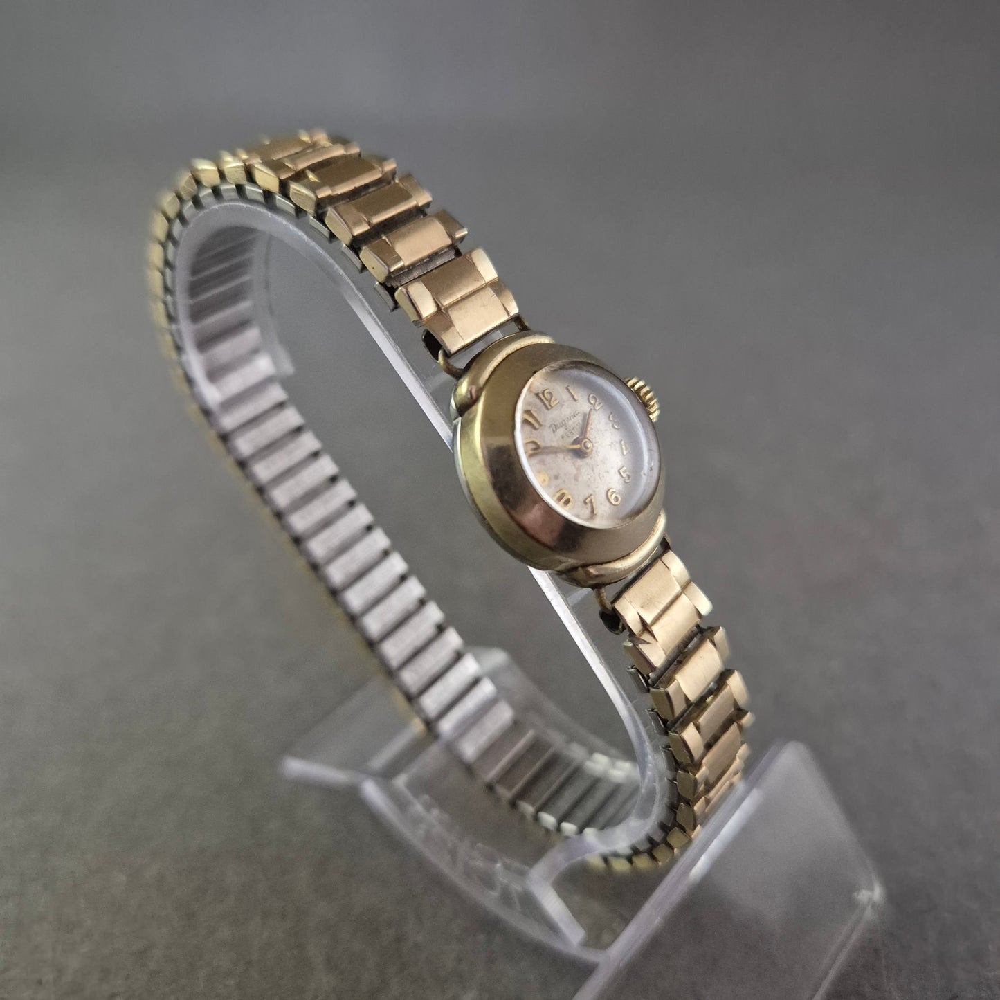 Damen Uhr Dugena Fest Vintage Gold mit Zahlenzifferblatt