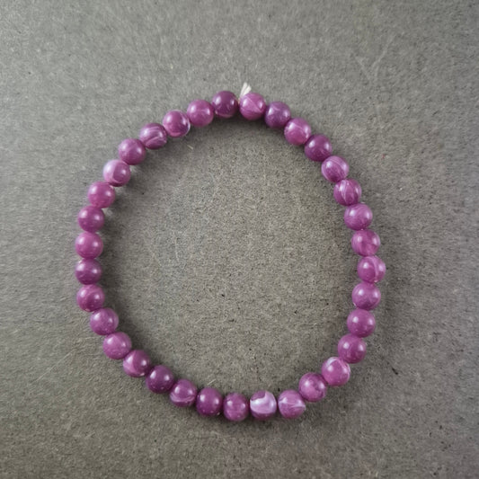 Damen Armband Lila/Magenta Perlen auf Stretchband