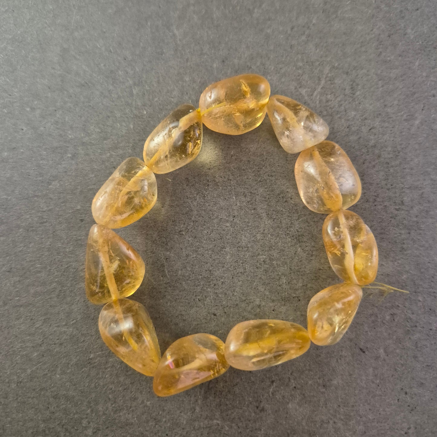 Damen Armband Naturstein Citrin Nuggets auf Stretchband