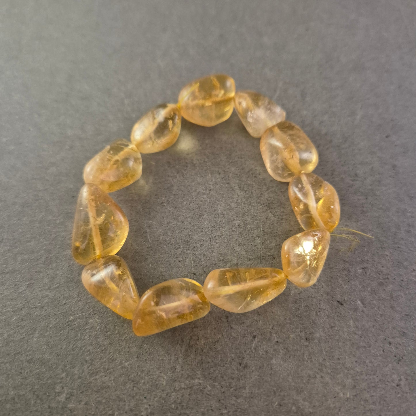 Damen Armband Naturstein Citrin Nuggets auf Stretchband