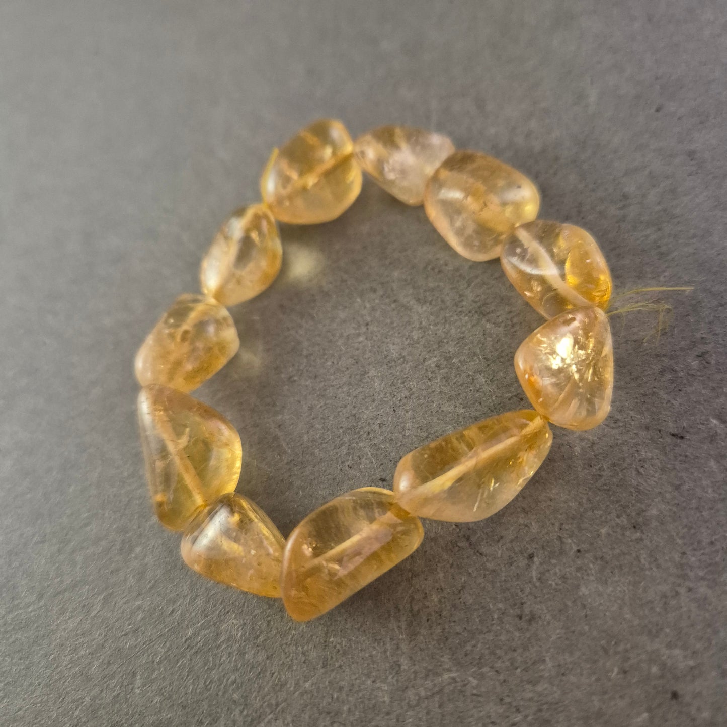 Damen Armband Naturstein Citrin Nuggets auf Stretchband