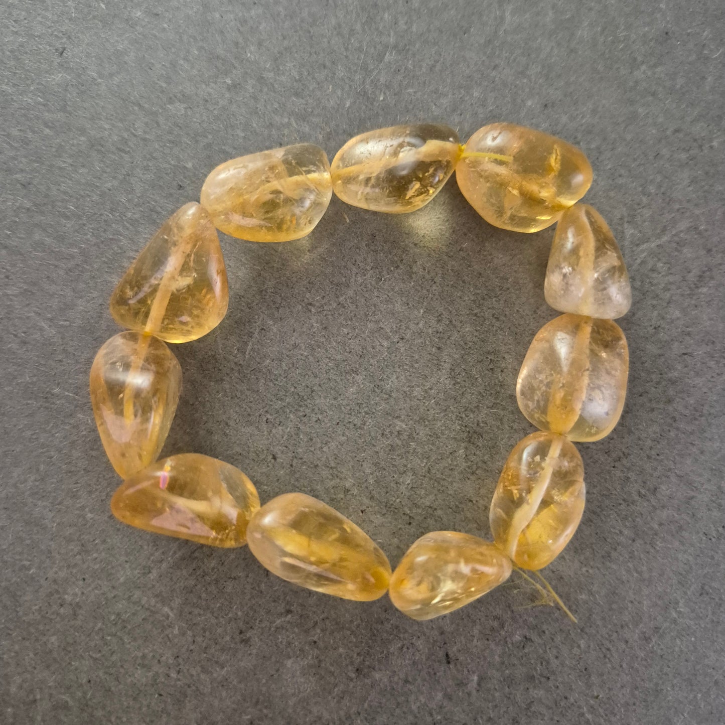 Damen Armband Naturstein Citrin Nuggets auf Stretchband