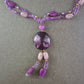 Lila Perlen Kette mit großem Anhänger – Verspielter Ethno Look