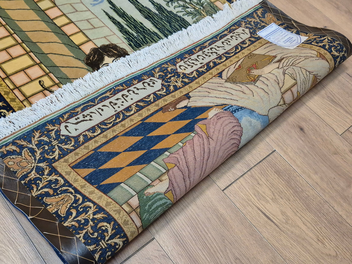 Täbriz Teppich – Korkwolle, figürliche Darstellung, feine Knüpfung