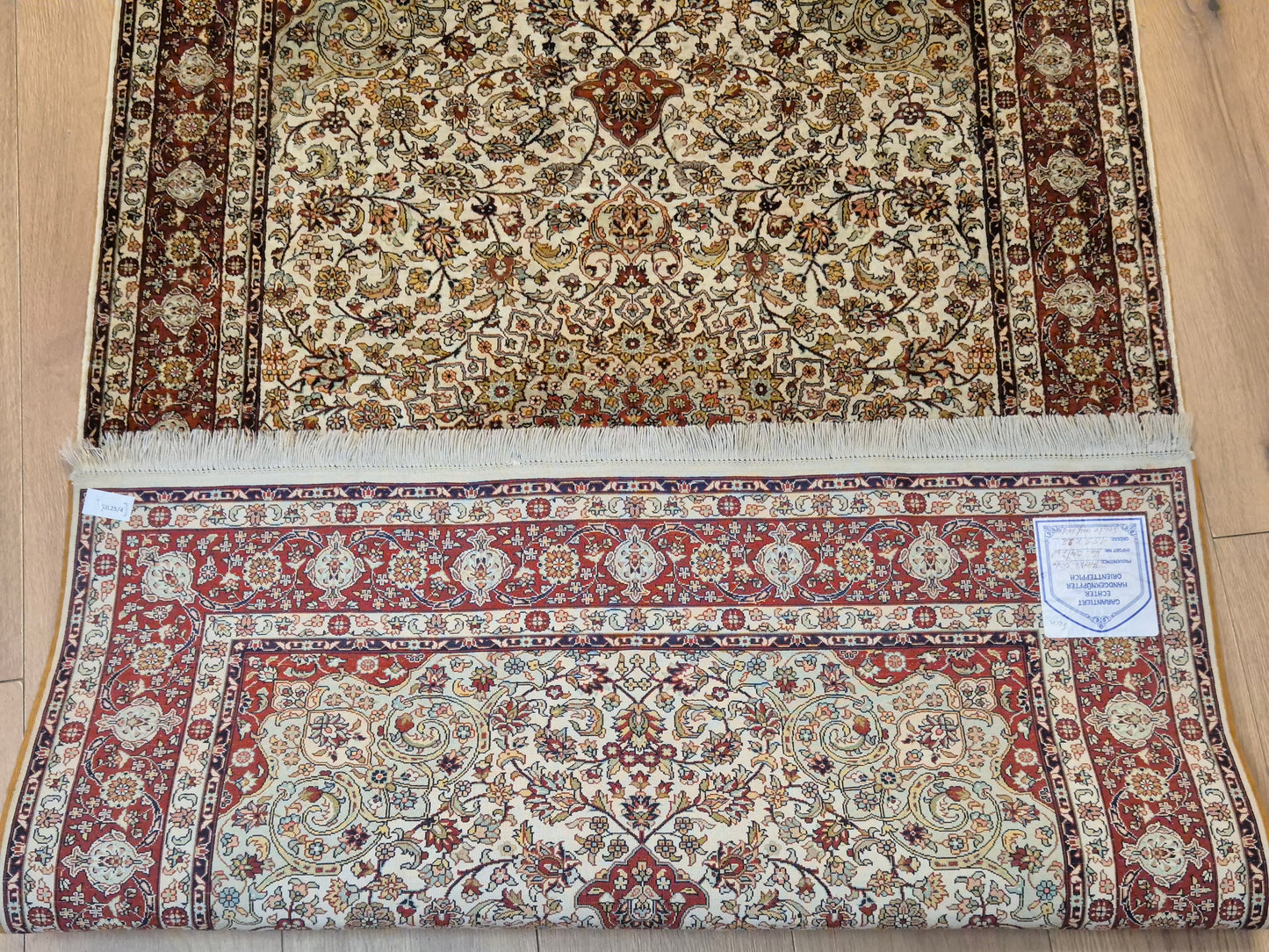 Feiner Hereke Teppich – Seide auf Seide, Medaillon, exklusive Knüpfung