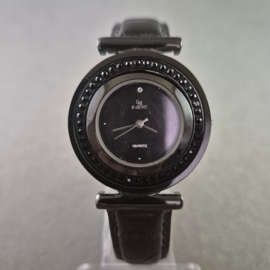 GM Inspirat Damen Uhr – Schwarzes Design mit Strasslünette