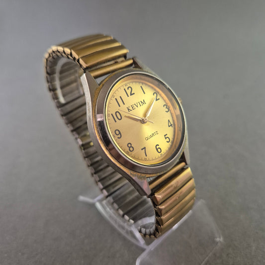 Kevim Herren Uhr – Goldfarbenes Design mit Flexband