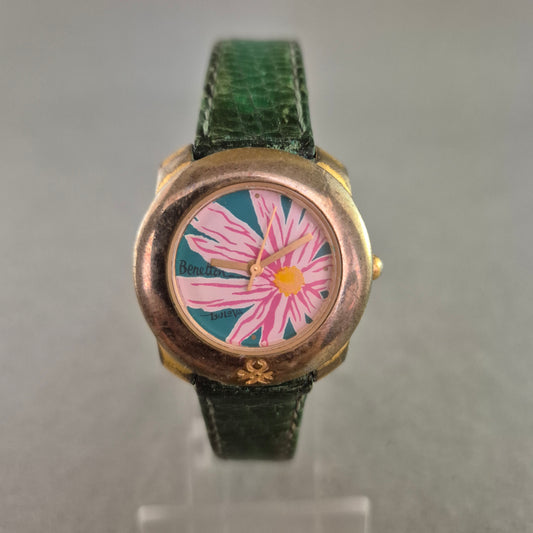 Benetton Damen Uhr by Bulova – Vintage mit Blumenmotiv