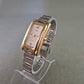 Elegante Damen Uhr – Rechteckiges Design mit Bicolor-Armband