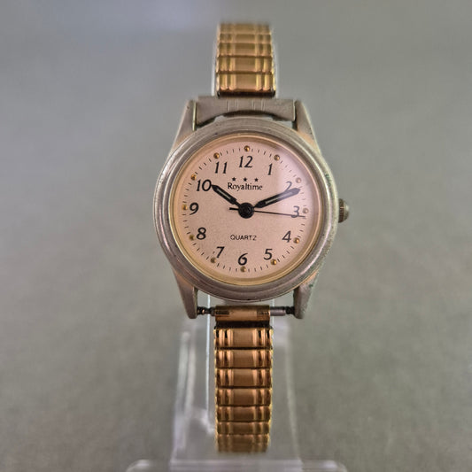 Royaltime Damen Uhr – Klassisches Design mit goldfarbenem Stretcharmband