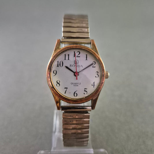 Elegante Damen Uhr Ronda mit Flexband in Bicolor