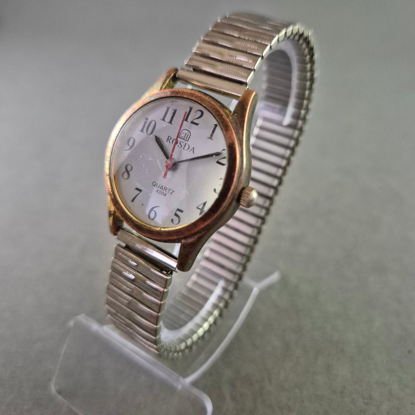 Elegante Damen Uhr Ronda mit Flexband in Bicolor