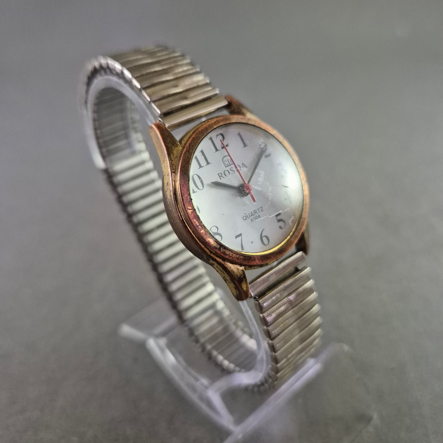 Elegante Damen Uhr Ronda mit Flexband in Bicolor