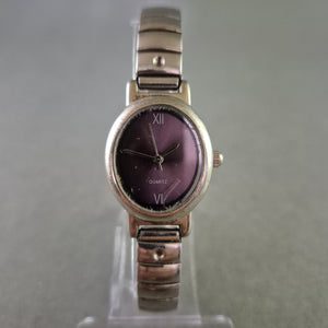 Klassische Damen Uhr mit dunklem Zifferblatt und Flexband