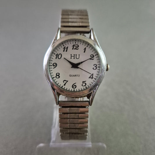 Klassische Damen Uhr HU mit Flexband in Silberfarben