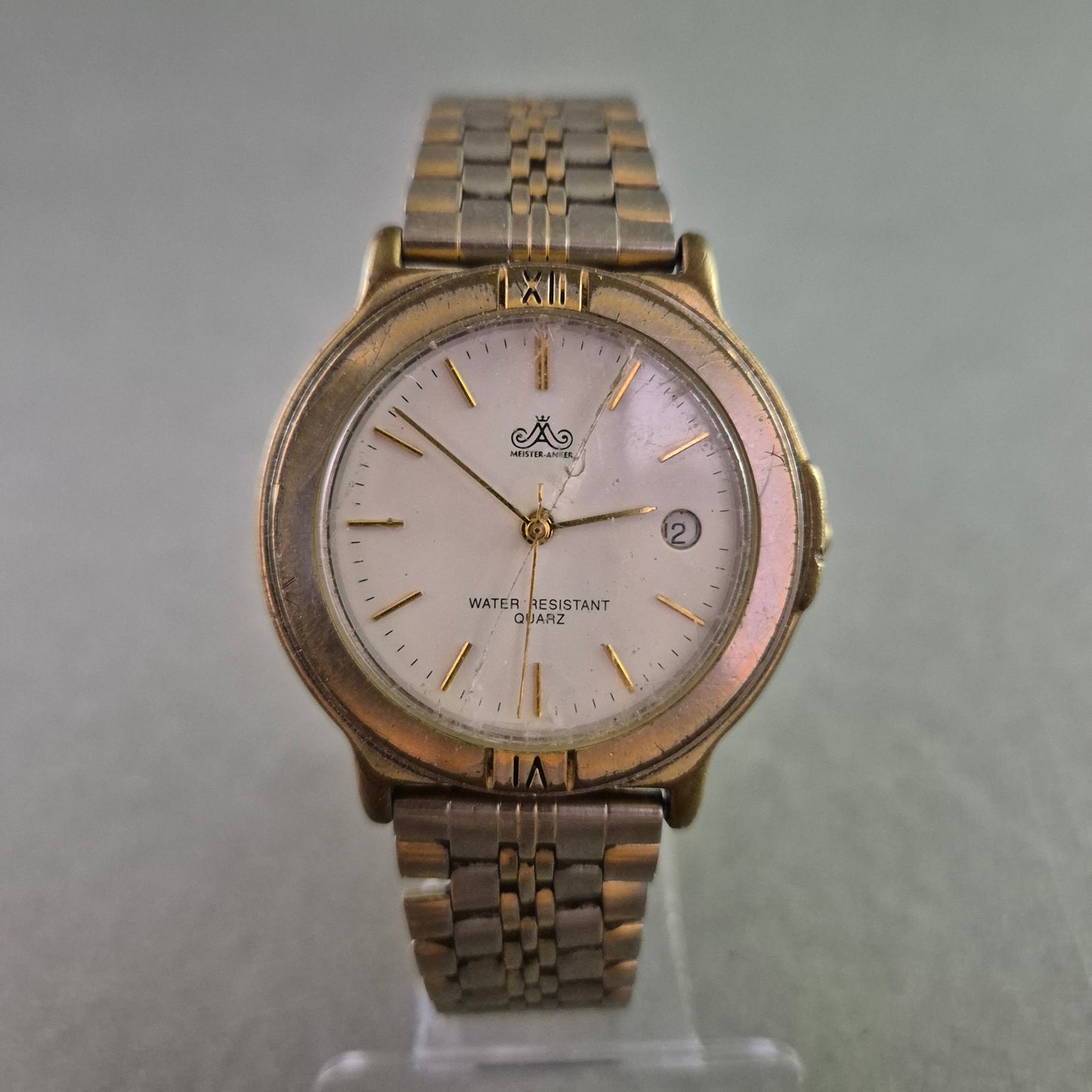 Klassische Unisex Uhr Meister Anker mit Datum und Bicolor-Band