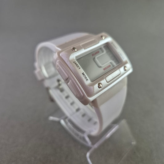 Sportliche Unisex Digital Uhr mit Alarm und weißem Silikonband