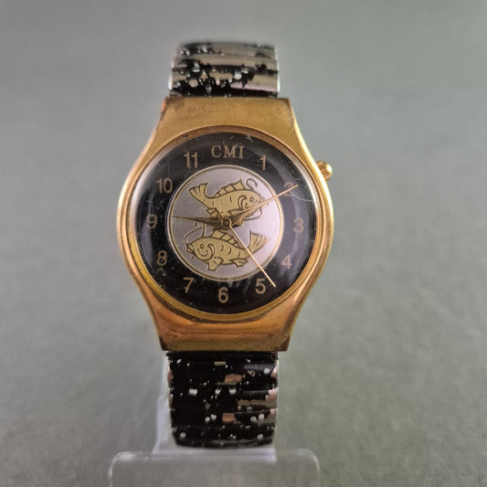 Herren Uhr CMI mit Fisch-Motiv und Bicolor-Flexband